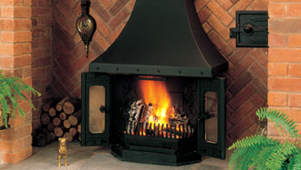 Dovre 1800 woodburning fireplace